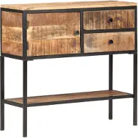 vidaXL Buffet 85x30x80 cm Bois de manguier rugueux