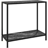 vidaXL Table console Noir 80x35x75 cm Verre trempé