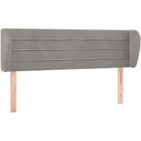vidaXL Tête de lit avec oreilles gris clair 147x23x78/88 cm velours