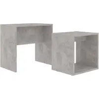 vidaXL Ensemble de tables basses gris béton 48 x 30 x 45 cm panneau de particules