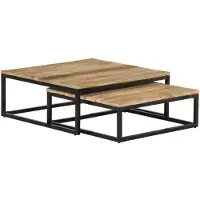 vidaXL Tables d'ensemble 2 pcs. Bois massif de manguier