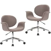 vidaXL Chaise de salle à manger 2 pcs. Tissu taupe pivotant