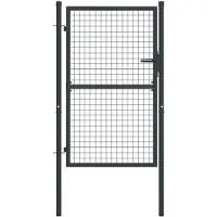 vidaXL Portail de jardin grillagé en acier galvanisé gris 100 x 125 cm