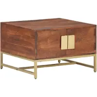 vidaXL Table basse marron miel 67x67x45 cm acacia massif