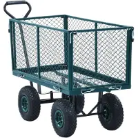 vidaXL Chariot de jardin vert 350 kg
