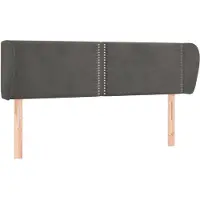 vidaXL Tête de lit avec oreilles gris foncé 147x23x78/88 cm velours