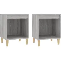vidaXL Tables de chevet 2 pcs Sonoma gris 40x35x50 cm