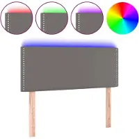 vidaXL Tête de lit LED Gris 100x5x78/88 cm Similicuir