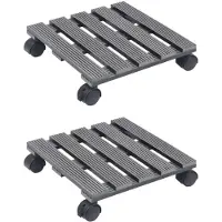 vidaXL Rouleau pour plantes 2 pcs. Gris 30x30x7,5 cm WPC