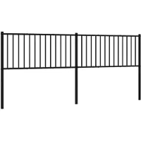 vidaXL Tête de lit de rechange en métal noir 200 cm