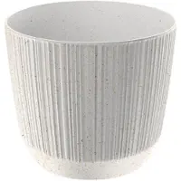 Prosperplast Pot De Fleurs - Prosperplast - Ryfo - Blanc Cassé - Biodégradable - 19,5 X 19,5 X 17 Cm