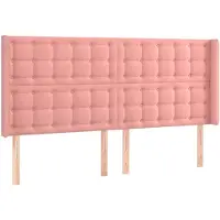 vidaXL Tête de lit avec oreilles rose 203x16x118/128 cm velours