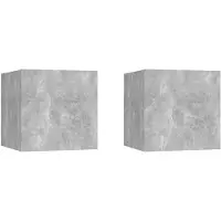 vidaXL Tables de chevet 2pcs Gris béton 30,5x30x30cm Bois d'ingénierie