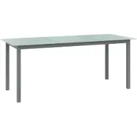 vidaXL Table de jardin gris clair 190x90x74 cm Aluminium et verre