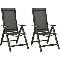 vidaXL Chaises de jardin pliantes 2 pcs. Textilène et aluminium noir