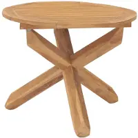 vidaXL Table de jardin Ø90x75 cm teck massif