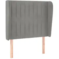 vidaXL Tête de lit avec oreilles gris clair 93x23x118/128 cm velours