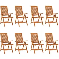 vidaXL Chaises de jardin pliantes 8 pcs. Bois massif d'eucalyptus
