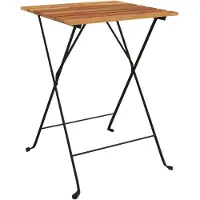 vidaXL Table de bistrot pliante 55x54x71 cm bois massif teck et acier