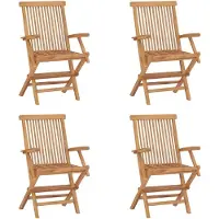 vidaXL Klappbare Gartenstühle 4 Stk. Massivholz Teck