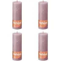 Bolsius Bougies pilier rustiques Shine 4 pcs 190x68 mm Rose cendre