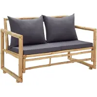 vidaXL Banc de jardin avec coussin 115 cm bambou