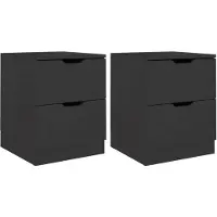 vidaXL Tables de chevet 2 pcs noir 40x40x50 cm bois d’ingénierie