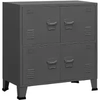 vidaXL Coffre de rangement industriel Anthracite 75x40x80 cm Acier