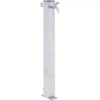 vidaXL Colonne à eau de jardin 40 cm acier inoxydable carré