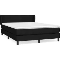 vidaXL Lit boxspring avec matelas noir 140x190 cm Tissu