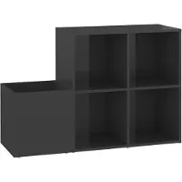 vidaXL Armoire à chaussures d’entrée gris brillant bois ingénierie