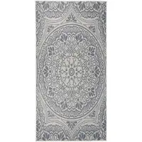 vidaXL Tapis à tissage plat d'extérieur 100x200 cm Motif bleu