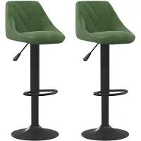 vidaXL Tabouret de bar 2 pcs. Vert foncé velours