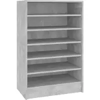 vidaXL Armoire à chaussures Gris béton 60x35x92 cm Bois d’ingénierie