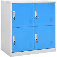 vidaXL Armoires à casiers 5 pcs Gris clair et bleu 90x45x92,5 cm Acier