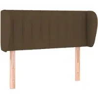 vidaXL Tête de lit avec oreilles brun foncé 93x23x78/88 cm Tissu