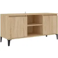 vidaXL Armoire TV avec pieds métalliques chêne Sonoma 103,5x35x50 cm