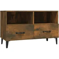 vidaXL Armoire TV chêne fumé 80x36x50 cm Bois composite