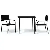 vidaXL Ensemble de jardin 3 pièces noir