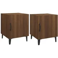vidaXL Tables de chevet 2 pcs Chêne marron Bois d'ingénierie