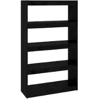 vidaXL Bibliothèque/Séparateur de pièce Noir 80x30x135,5 cm Pin massif