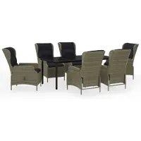 vidaXL Ensemble de jardin 7 pièces brun