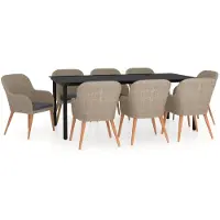 vidaXL Salon de jardin 9 pièces avec coussins Marron
