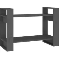 vidaXL Bibliothèque/Séparateur de pièce Gris 80x35x56,5 cm Pin solide