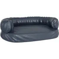 vidaXL Lit pour chien Ergonomique Mousse Bleu foncé 75x53cm Similicuir
