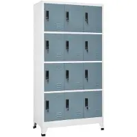vidaXL Armoire à casiers Gris clair et gris foncé 90x45x180 cm Acier