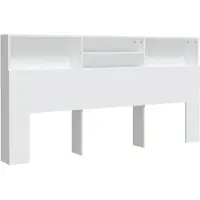 vidaXL Tête de lit avec étagères blanc 200x19x103,5 cm