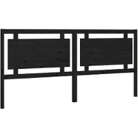 vidaXL Tête de lit noire 205,5x4x100 cm pin massif
