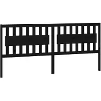 vidaXL Tête de lit noire 205,5x4x100 cm pin massif