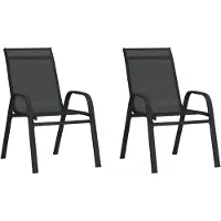 vidaXL Chaises de jardin empilables 2 pcs noir Textilène